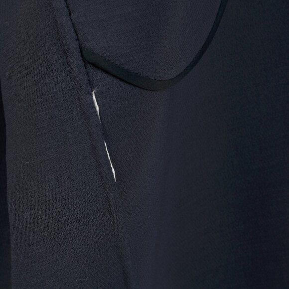 Fabiana Filippi Navy Twill Bead-Trim Double-Breasted Coat - Picture 9 of 10